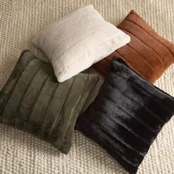 Bouclair Green Cougar Faux Fur Throw Pillow* Decorative Throw Pillows