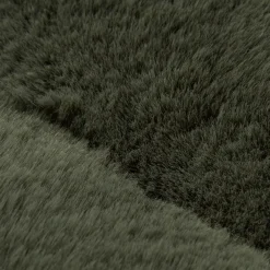 Bouclair Green Cougar Faux Fur Throw* Decorative Throws & Blankets