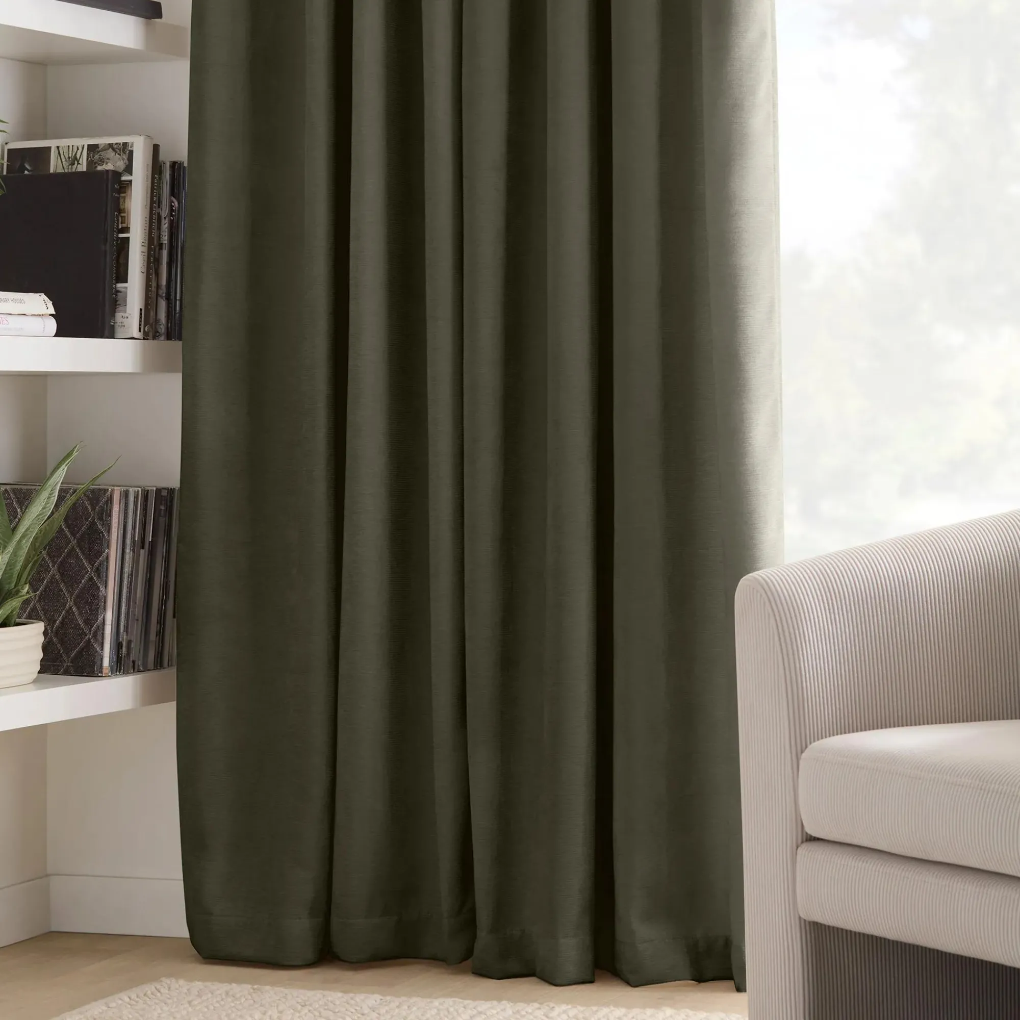 Bouclair Green Emile Panel Curtain* Sheer Curtains & Window Sheer Panels|Room Darkening & Light Filtering Curtains