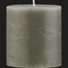 Bouclair Green Marled Short Candle* Candles & Candle Stick Holders