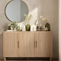 Bouclair Green Ribbed Glass Table Vase* Modern Decorative Vases|Home Decorative Items & Objects