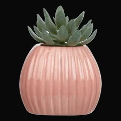 Bouclair Greenery in Pink Ribbed Vase* Junior Decorative Accessories