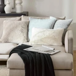 Bouclair Grey Maddox Faux Fur Decorative Pillow* Decorative Throw Pillows