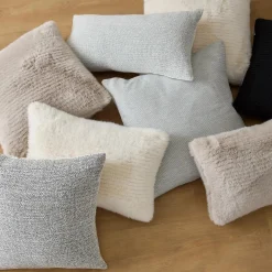 Bouclair Grey Maddox Faux Fur Decorative Pillow* Decorative Throw Pillows