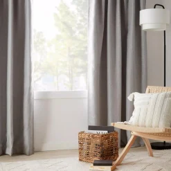 Bouclair Grey Mullins Blackout Back-Tab Curtain* Sheer Curtains & Window Sheer Panels|Blackout Window Curtains