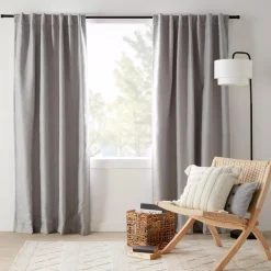 Bouclair Grey Mullins Blackout Back-Tab Curtain* Sheer Curtains & Window Sheer Panels|Blackout Window Curtains