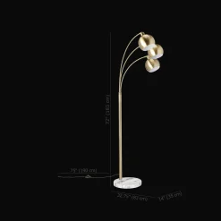Bouclair 3-Head Floor Lamp with Marble Base* Floor Lamps