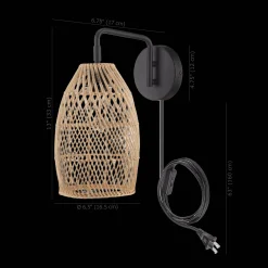 Bouclair Hemp Rope & Black Metal Wall Sconce* Table Lamps