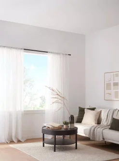 Bouclair Ivory Rod Pocket Sheer Curtain* Sheer Curtains & Window Sheer Panels