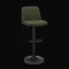 Bouclair Khaki Fabric and Metal Adjustable Bar Stool* Bar & Counter Stools|Modern Bar & Counter Stools