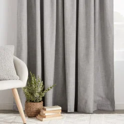 Bouclair Light Grey Chita Back Tab Blackout Curtain* Sheer Curtains & Window Sheer Panels|Blackout Window Curtains