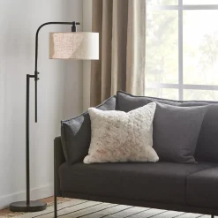 Bouclair Linen Swivel Metal Floor Lamp* Floor Lamps