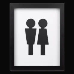 Bouclair Man & Woman Silhouette Bathroom Shadow Box* Bathroom Wall Decor