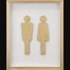 Bouclair Man & Woman Silhouette Gold Wall Art* Bathroom Wall Decor