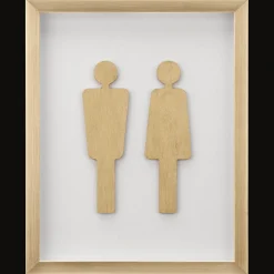 Bouclair Man & Woman Silhouette Gold Wall Art* Bathroom Wall Decor