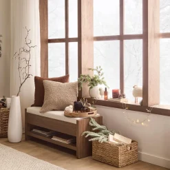 Bouclair Medium Brown Doodle Boucle Decorative Throw Pillow* Decorative Throw Pillows