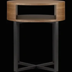 Bouclair Metal and Walnut Side Table* Side Tables|Coffee Tables & Side Tables