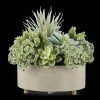 Bouclair Mixed Artificial Agave in Cement Planter* Artificial Plants