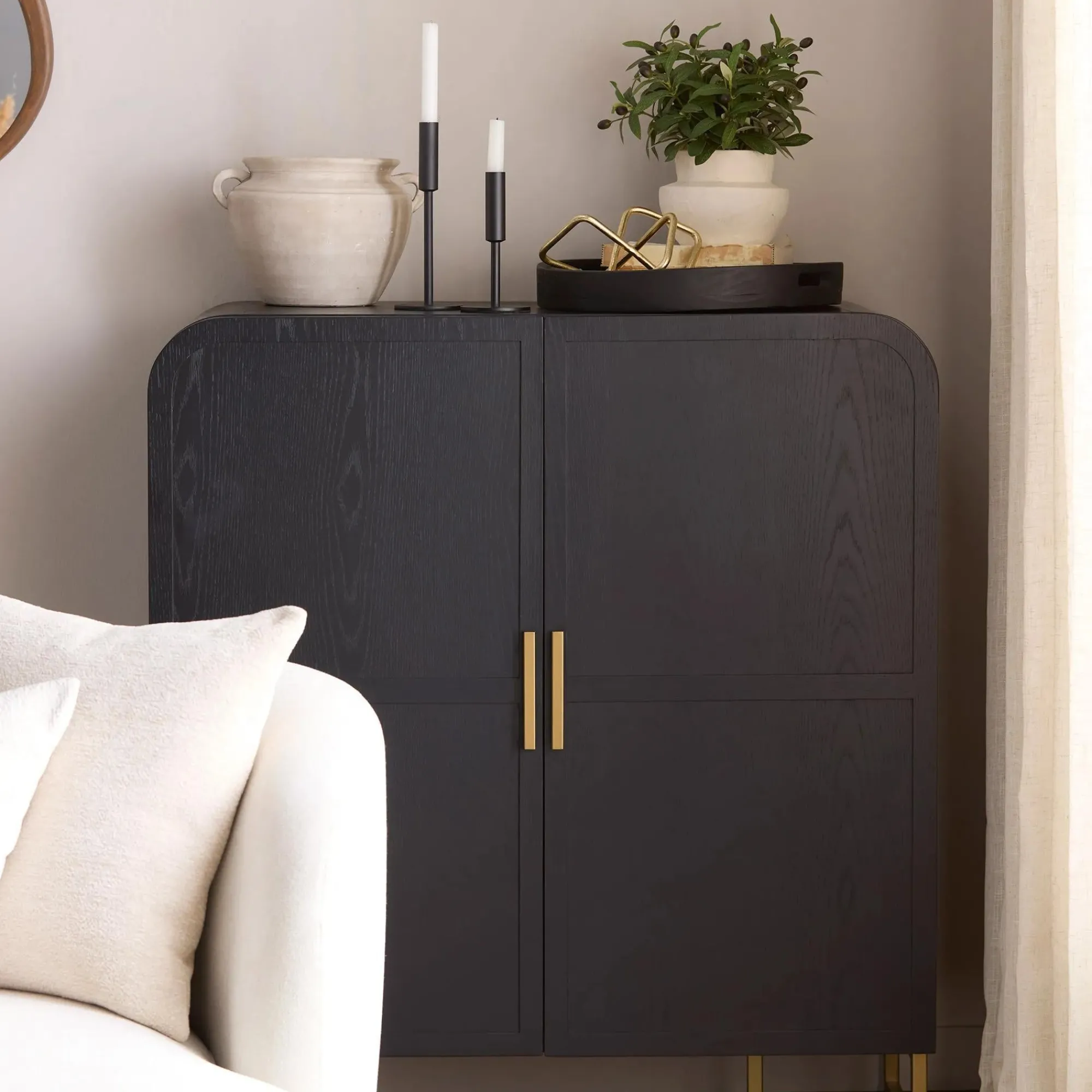 Bouclair Modern Candle Holder in Black Metal* Home Decorative Items & Objects|Candles & Candle Stick Holders