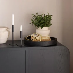 Bouclair Modern Candle Holder in Black Metal* Home Decorative Items & Objects|Candles & Candle Stick Holders