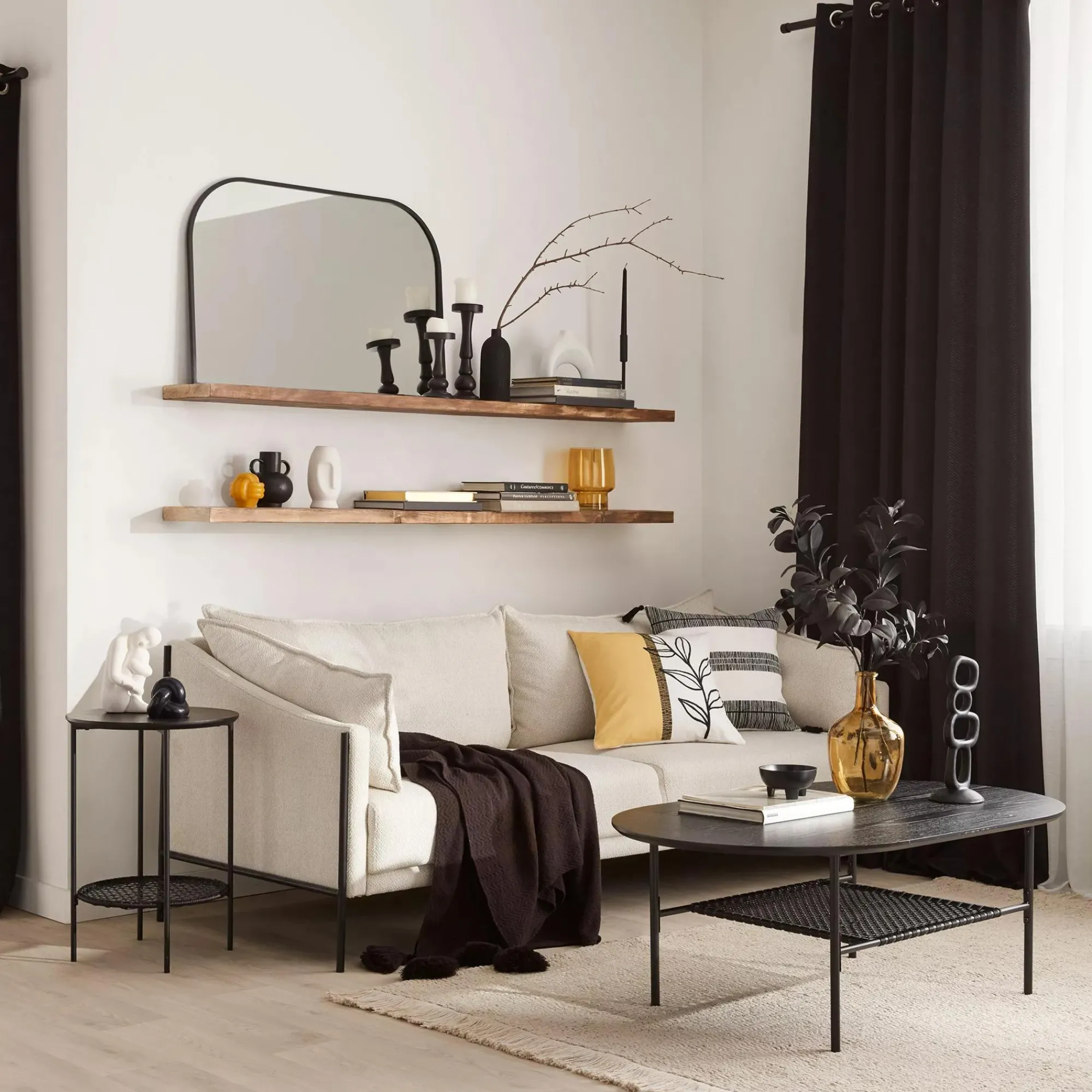 Bouclair Modern Candle Holder in Black Metal* Home Decorative Items & Objects|Candles & Candle Stick Holders