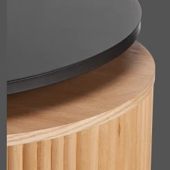 Bouclair Nesting Coffee Table - Black Metal and Natural Wood* Coffee Tables|Coffee Tables & Side Tables