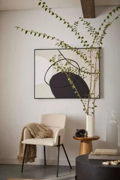 Bouclair Neutral Oval Abstract Painted Canvas* Oil Paintings