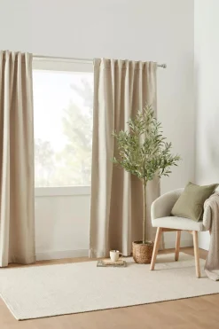 Bouclair Oatmeal Adrie Blackout Curtain* Sheer Curtains & Window Sheer Panels|Blackout Window Curtains