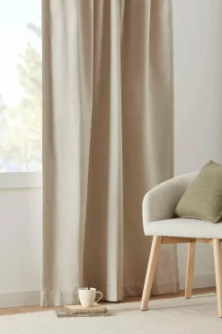 Bouclair Oatmeal Adrie Blackout Curtain* Sheer Curtains & Window Sheer Panels|Blackout Window Curtains