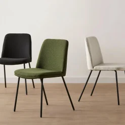 Bouclair Oatmeal Fabric and Metal Dining Chair* Furniture Accessories|Dining Chairs