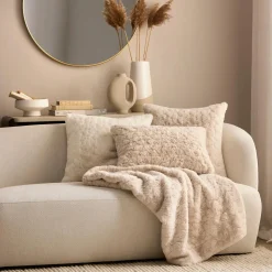 Bouclair Oatmeal Sheep Faux Fur Throw* Decorative Throws & Blankets