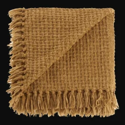 Bouclair Ochre Basic Chenille Knit Throw* Decorative Throws & Blankets