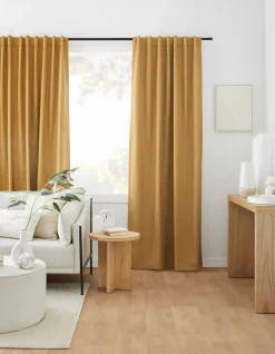 Bouclair Ochre Taha Rod Pocket Back Tab Blackout Curtain* Sheer Curtains & Window Sheer Panels|Blackout Window Curtains