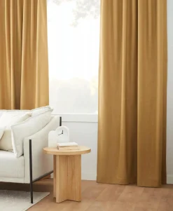 Bouclair Ochre Taha Rod Pocket Back Tab Blackout Curtain* Sheer Curtains & Window Sheer Panels|Blackout Window Curtains