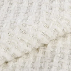 Bouclair Off White Basic Chenille Knit Throw* Decorative Throws & Blankets