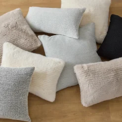 Bouclair Off White Maddox Faux Fur Decorative Pillow* Decorative Throw Pillows