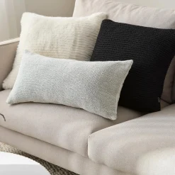 Bouclair Off White Maddox Faux Fur Decorative Pillow* Decorative Throw Pillows