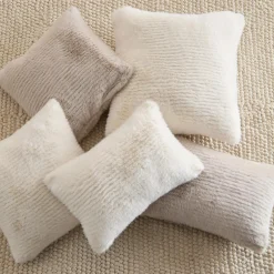 Bouclair Off White Maddox Faux Fur Decorative Pillow* Decorative Throw Pillows