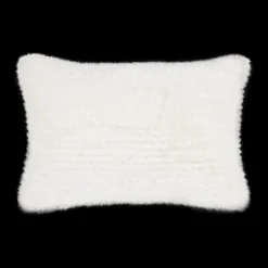 Bouclair Off White Maddox Faux Fur Decorative Lumbar Pillow* Decorative Throw Pillows