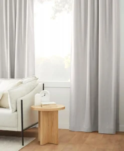 Bouclair Off White Taha Rod Pocket Back Tab Blackout Curtain* Sheer Curtains & Window Sheer Panels|Blackout Window Curtains
