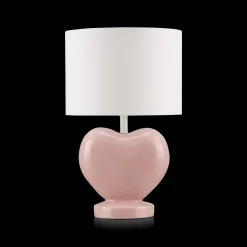 Bouclair Pink Heart Shaped Table Lamp* Junior Lighting