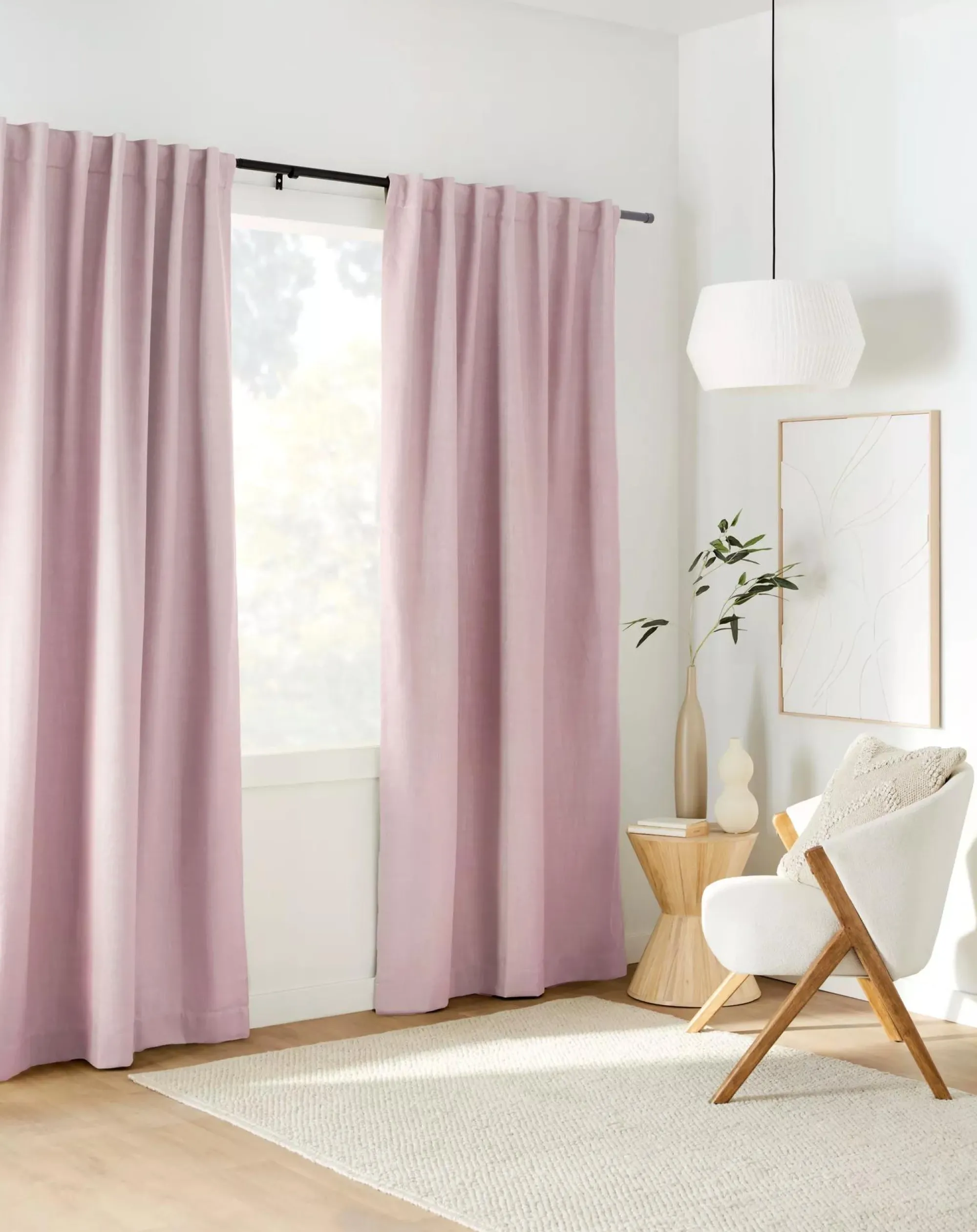 Bouclair Pink Taha Rod Pocket Back Tab Blackout Curtain* Sheer Curtains & Window Sheer Panels|Blackout Window Curtains