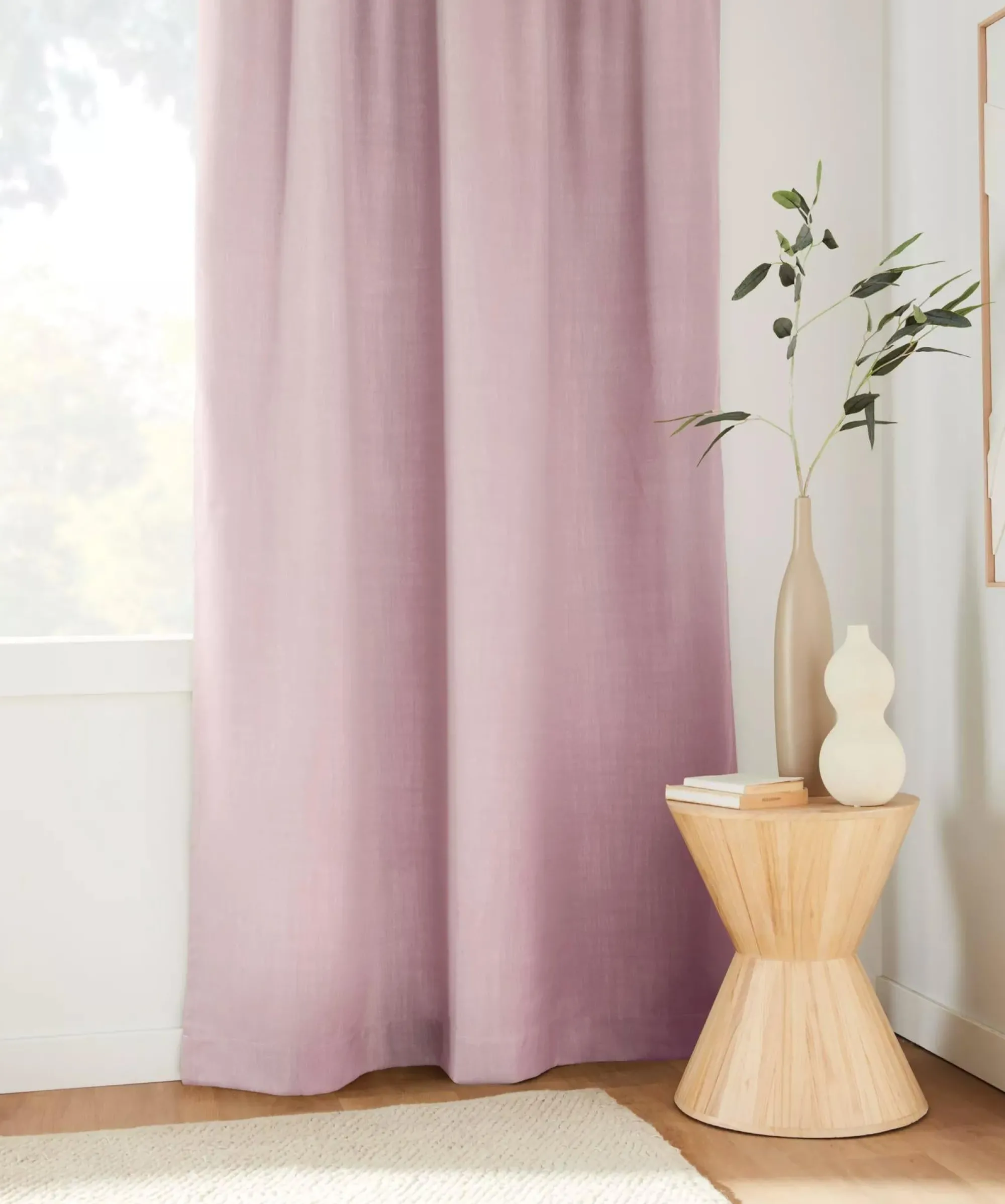 Bouclair Pink Taha Rod Pocket Back Tab Blackout Curtain* Sheer Curtains & Window Sheer Panels|Blackout Window Curtains