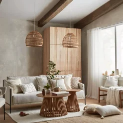 Bouclair Rattan Natural Ceiling Lamp* Ceiling Lamps