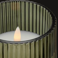 Bouclair Ribbed Glass LED Candle* Candles & Candle Stick Holders