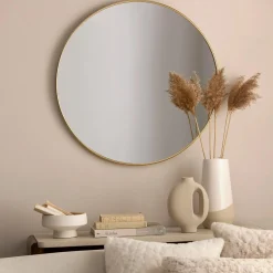 Bouclair Round Gold Aluminum Frame Mirror* Mirrors