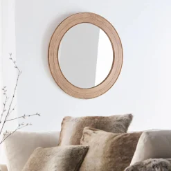 Bouclair Round Pine Wood Mirror* Mirrors