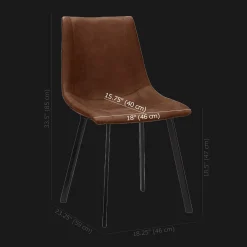 Bouclair Rust Textured Faux Leather and Metal Dining Chair* Furniture Accessories|Dining Chairs