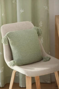 Bouclair Sage Erna Decorative Pillow with Tassels* Junior Throw Pillows