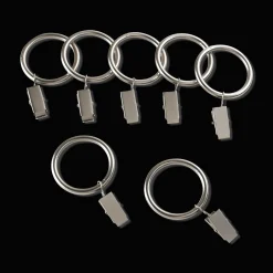 Bouclair Satin Set of 7 Metal Clip Rings* Curtain Rod Set Accessories|Curtain Rods